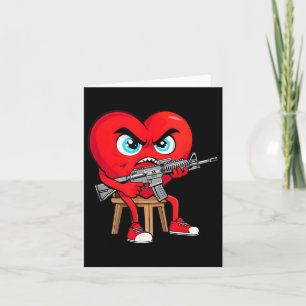 Angry Heart Anti Valentine Gun Happy Valenitne Men Card