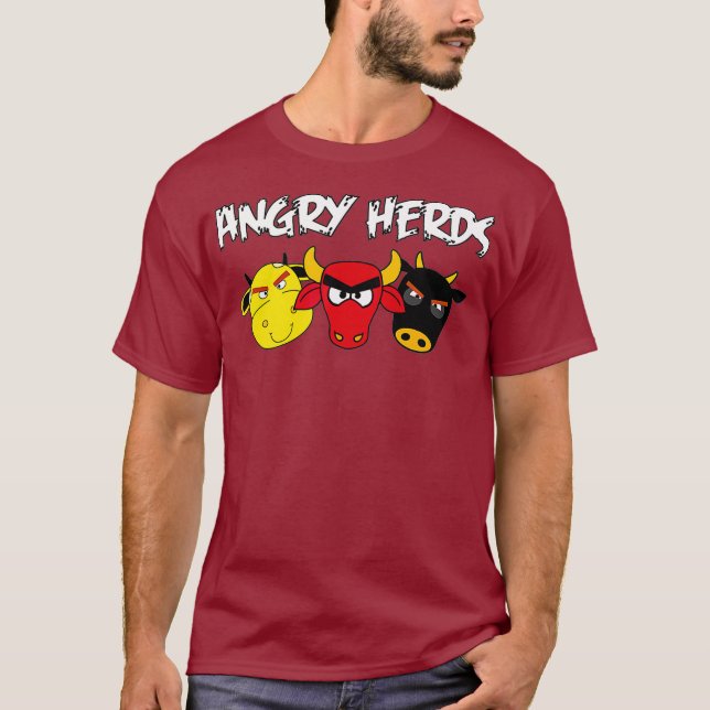 Angry Herds Funny Cow Farmer Cattle Farming Show T-Shirt (Front)