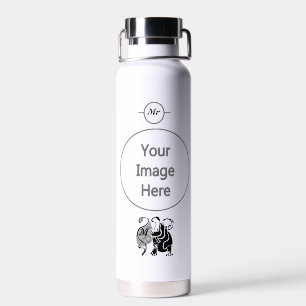 Angry Hippo Monogram Water Bottle