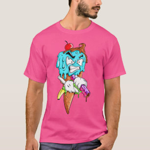 Angry Ice Cream Cherry Banana Gun T-Shirt