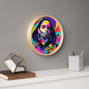 Angry Indian Girl Clock