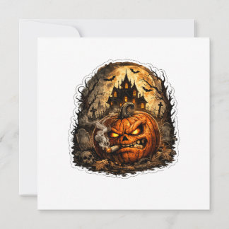 🎃 Angry Jack O' Lantern Halloween Sticker | Spook Invitation