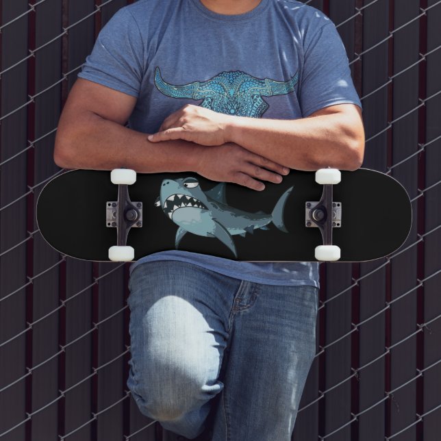 ANGRY KILLER SHARK SKATEBOARD (Outdoor 3)