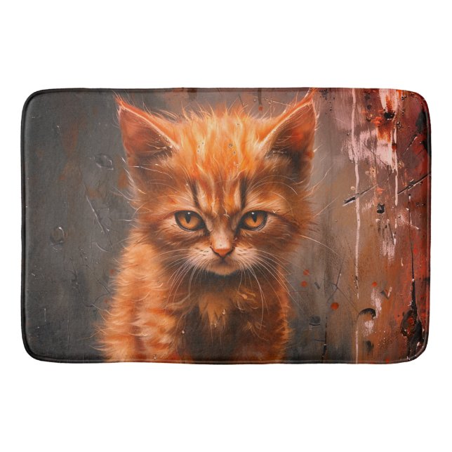 Angry Kitten Bath Mat (Front)
