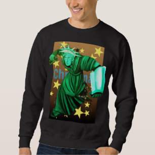 Angry Lady Liberty Gets Up To Fight For Christmas Sweatshirt