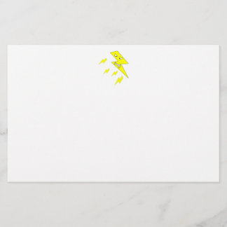 Angry Lightning Bolt. Yellow on White. Stationery