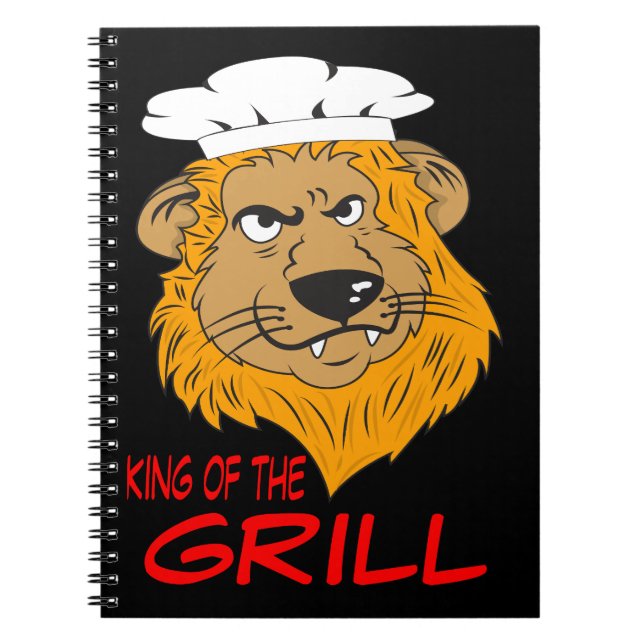 Angry Lion Chef with Funny Quote Notebook (Front)
