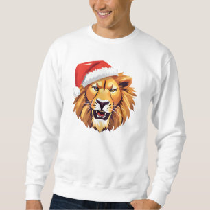Angry Lion face Safari Santa Christmas Costume Sweatshirt