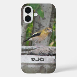 Angry Looking Bird with Your Initials iPhone 16 Case