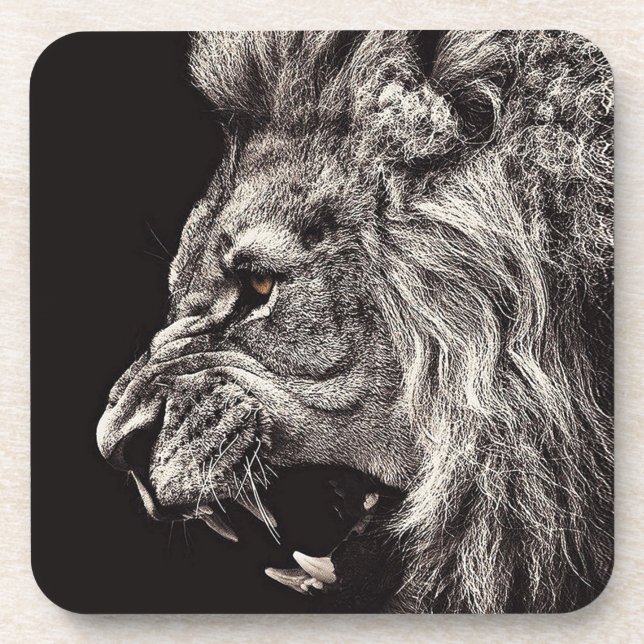 Angry Male Lion Coaster (Front)