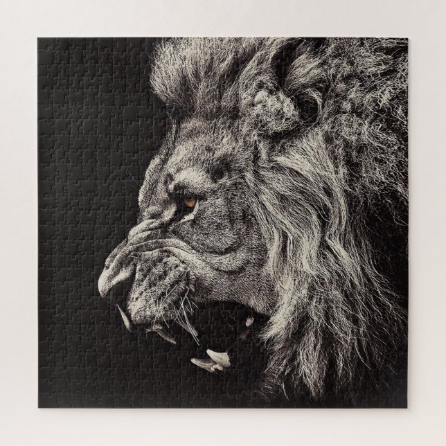 Angry Male Lion Jigsaw Puzzle (Vertical)