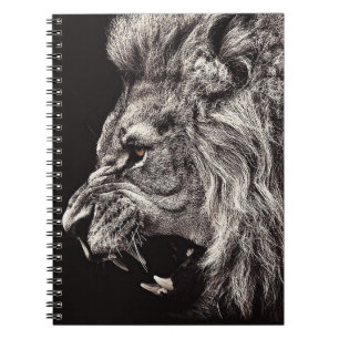 Angry Male Lion Spiral Notebook