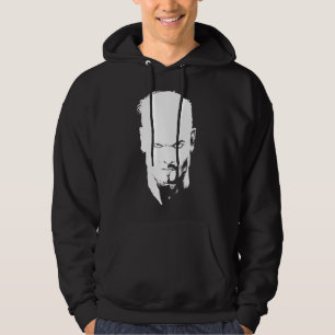 Angry Man Staring Black and White Hoodie