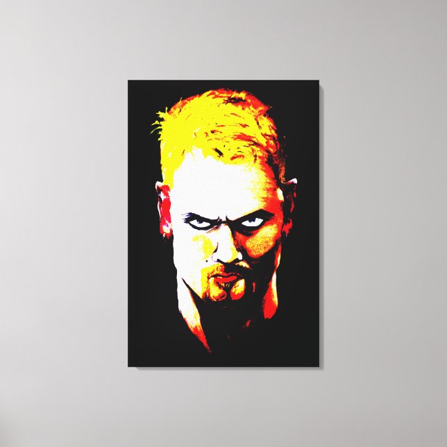 Angry Man Staring colour Canvas Print (Front)