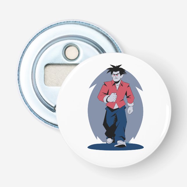 Angry man walking bottle opener (Front)