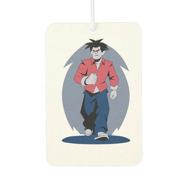 Angry man walking car air freshener (Front)