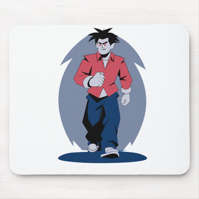 Angry man walking mouse pad (Front)