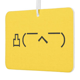 Angry Middle Finger Emoticon Japanese Kaomoji Car Air Freshener