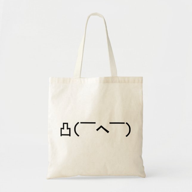 Angry Middle Finger Emoticon Japanese Kaomoji Tote Bag (Front)