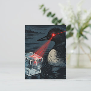 Angry Minnesota Loon Melting Ice Cube Postcard