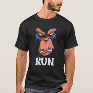 Angry Monkey Face Says Run Running Way Miss Mood T-Shirt