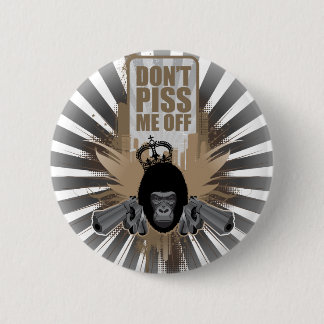 Angry Monkey with Gun 6 Cm Round Badge