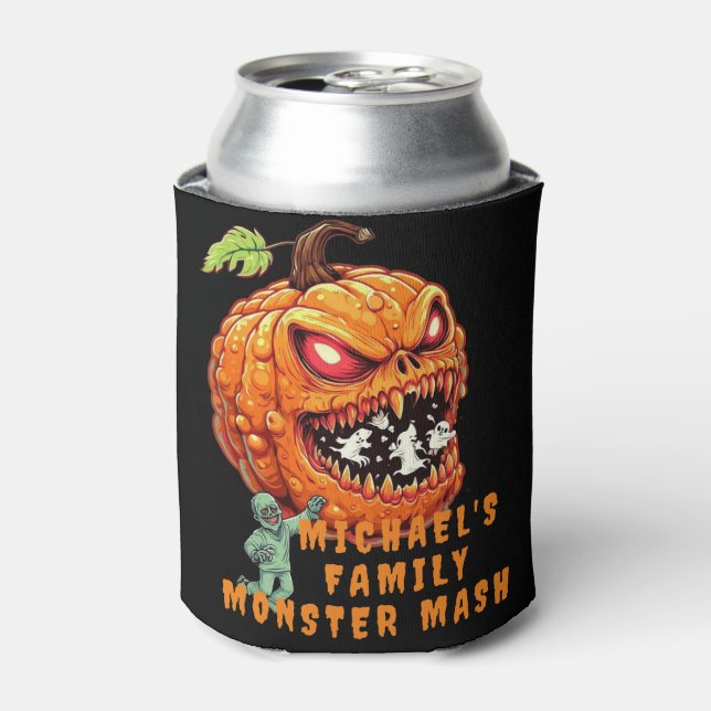 Angry Monster Mash Beer Can Cooler Custom Koozie (Can Front)