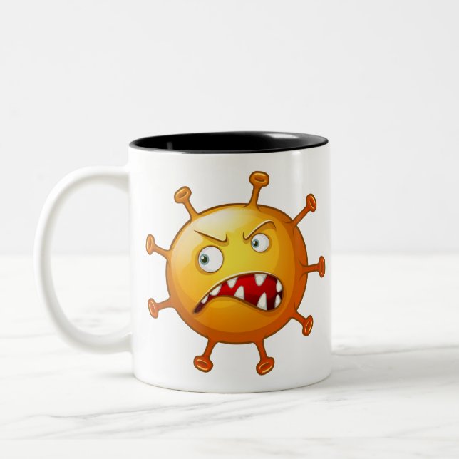 Angry monster Two-Tone coffee mug (Left)