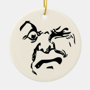 ANGRY MOON CERAMIC TREE DECORATION