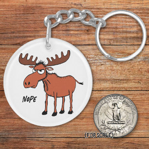 Angry Moose Drawing Sarcastic Phrase Bag Charm Key Ring
