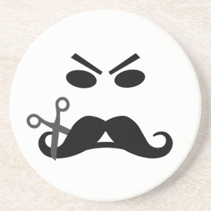 Angry Moustache custom coaster