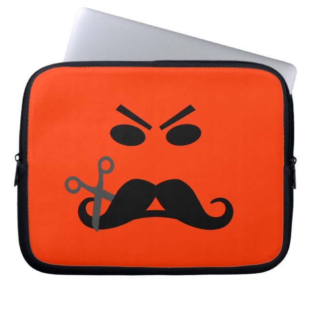 Angry Moustache custom laptop sleeve (Front)