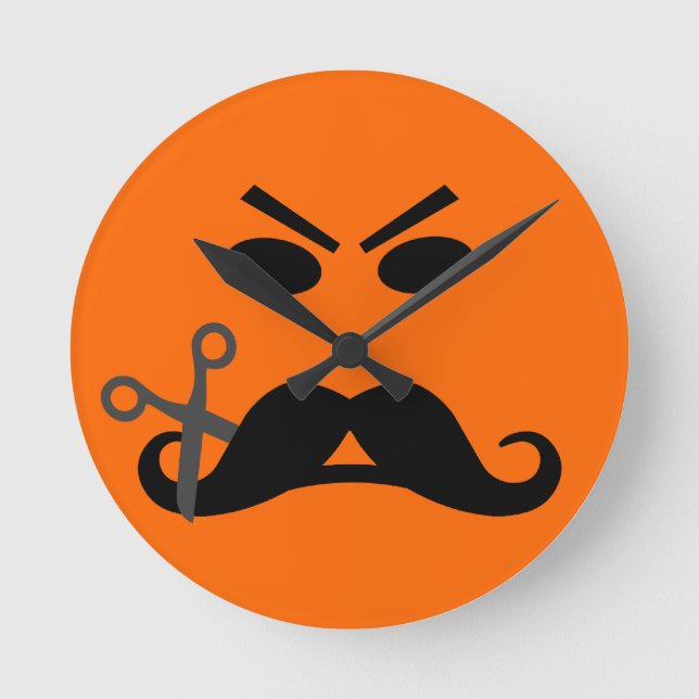 Angry Moustache wall clock (Front)