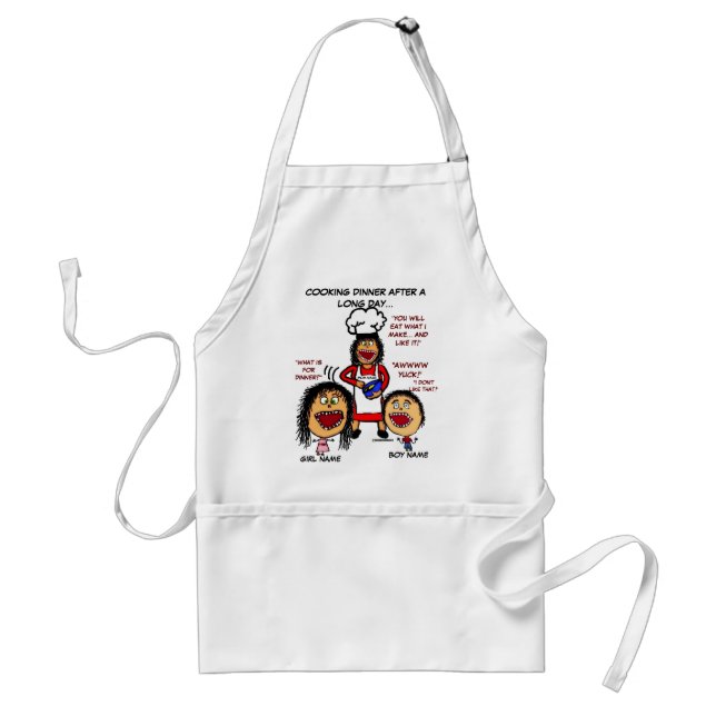 Angry Mum Cooking Cartoon Standard Apron (Front)
