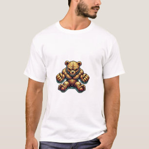 Angry Muscular Teddy bear colour illustration art T-Shirt