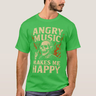 Angry Music Makes Me Happy Vintage Rock Band boy T-Shirt