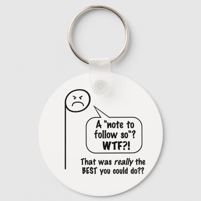 Angry music note "la" key ring (Front)