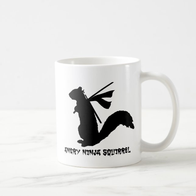 Angry Ninja Squirrel Collection Coffee Mug (Right)