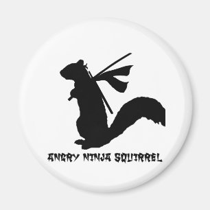 Angry Ninja Squirrel Collection Magnet