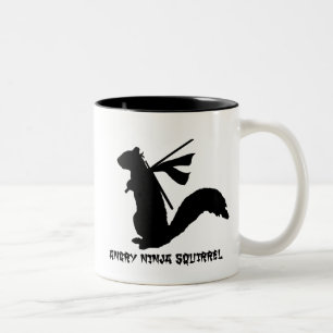 Angry Ninja Squirrel Collection Two-Tone Coffee Mug