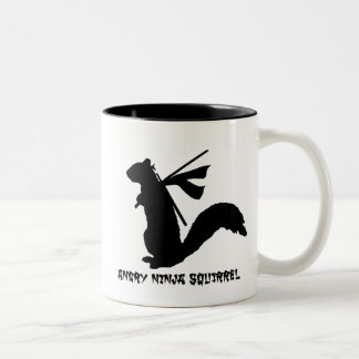 Angry Ninja Squirrel Collection Two-Tone Coffee Mug