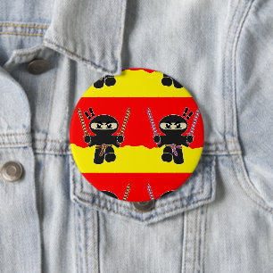 Angry ninjas 10 cm round badge