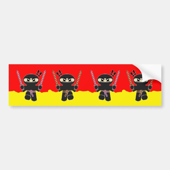 Angry ninjas bumper sticker (Front)