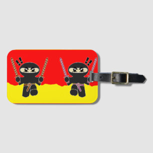 Angry ninjas luggage tag
