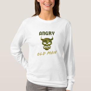 Angry Old Man Camouflage Skull Mens T-Shirt