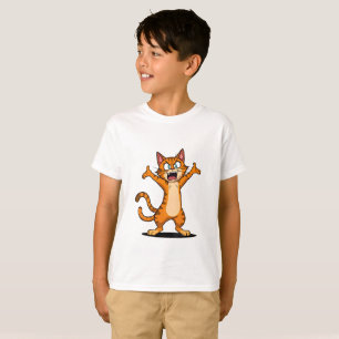 Angry Orange Tabby Cat Cartoon T-Shirt