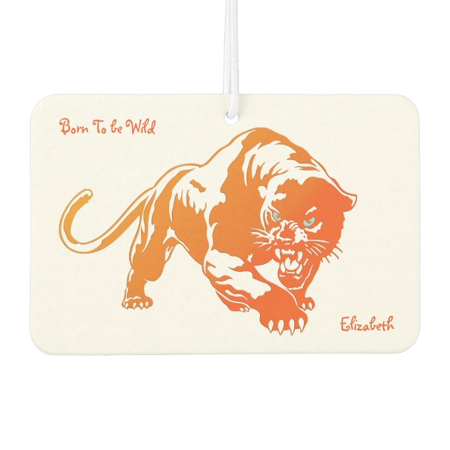 Angry Orange Transparent Tiger Air Freshener (Front)