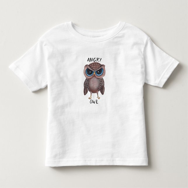 Angry Owl Painting By SilverLeaf Toddler T-Shirt (Front)