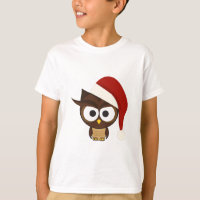 Angry Owl wearing Santa Hat