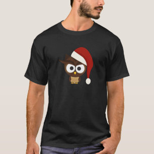 Angry Owl wearing Santa Hat T-Shirt